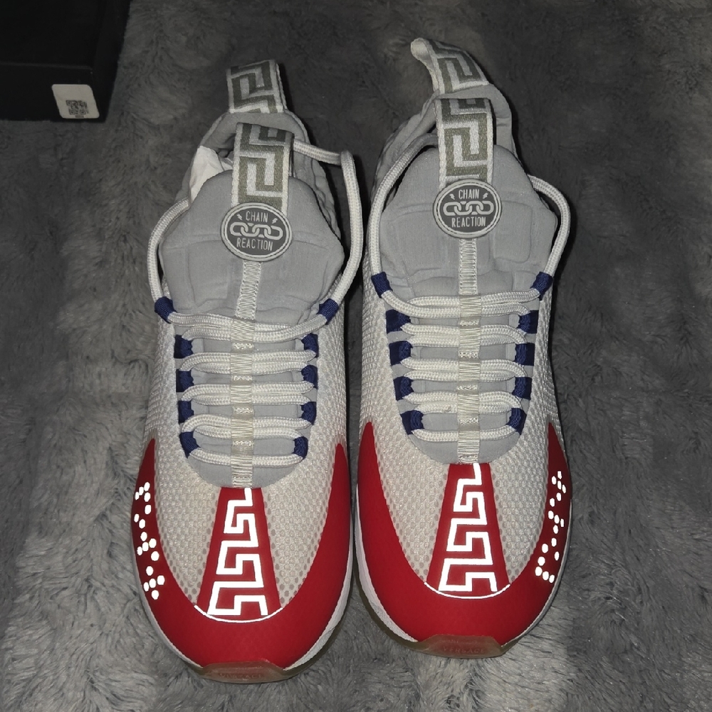 Versace Men's Red and Gray Sneakers